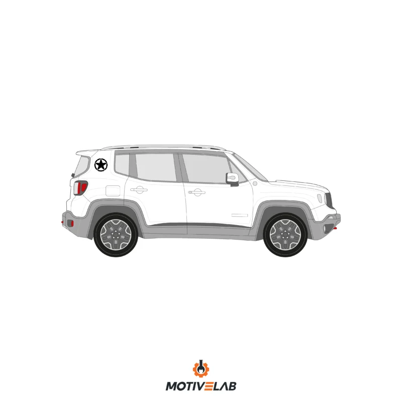 Army Jeep Renegade star sticker applied to the car – Motivelab sticker