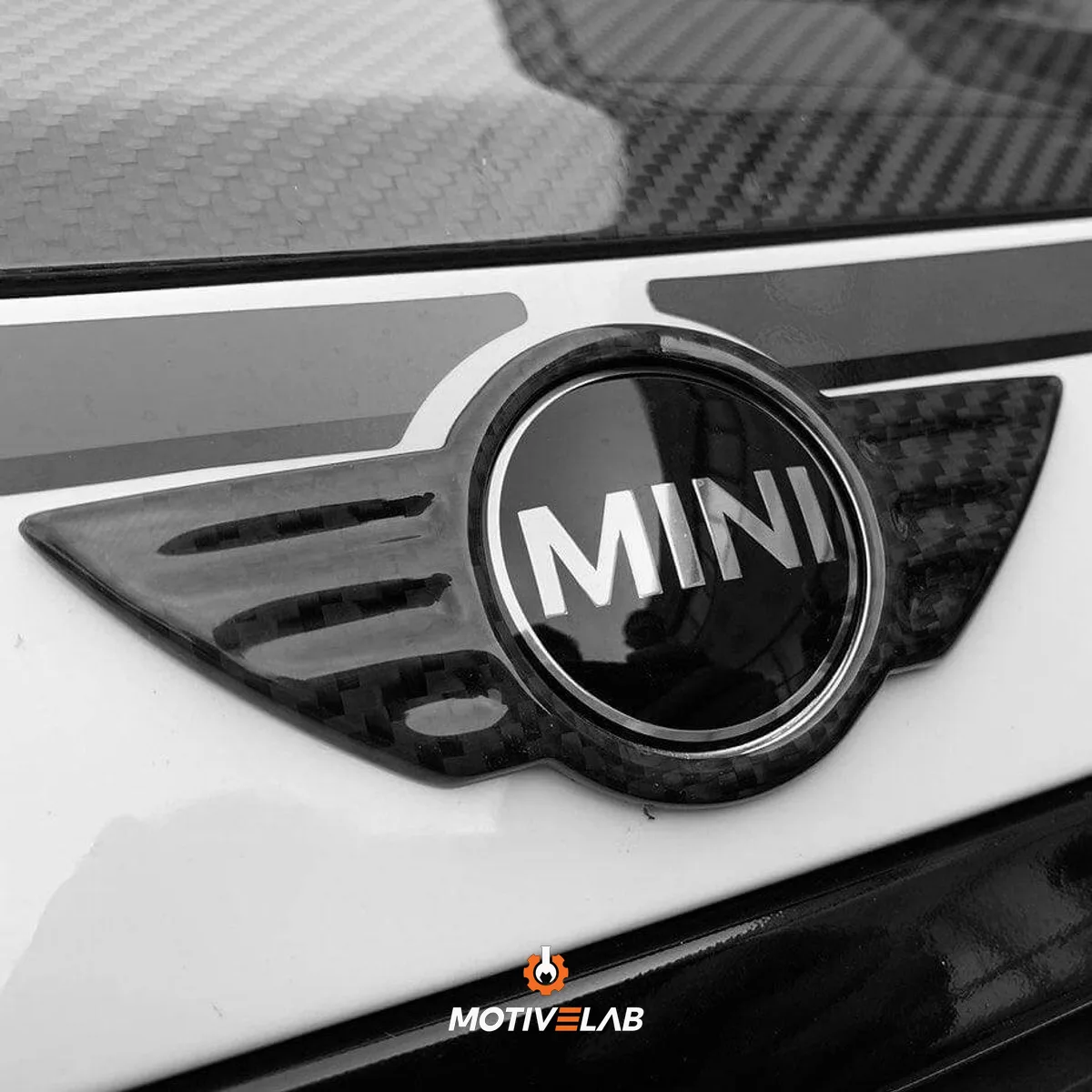 Emblema di copertura con logo MINI in carbonio MINI Serie R e Serie F