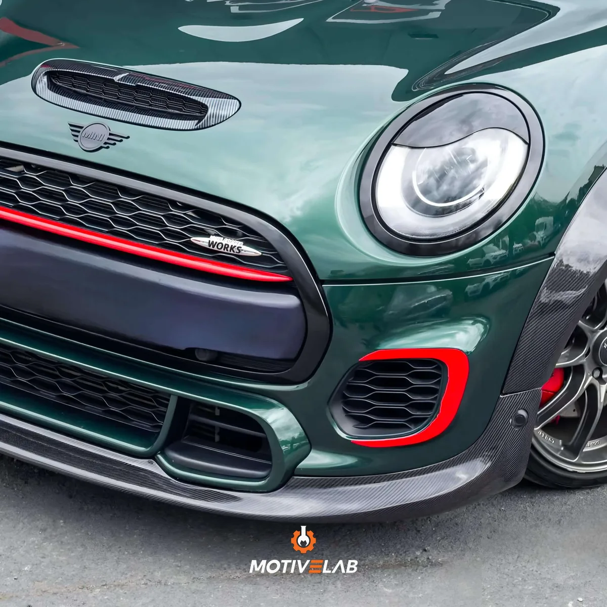 Labbro anteriore - Paraurti MINI F55 / F56 / F57 JCW in carbonio GR Yaris