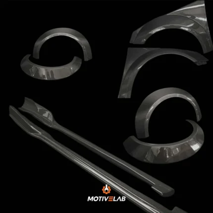 Body kit with side skirts, wide mudguards and wide carbon fibre wheel arches for the Audi TT / TTS / TT RS 8S