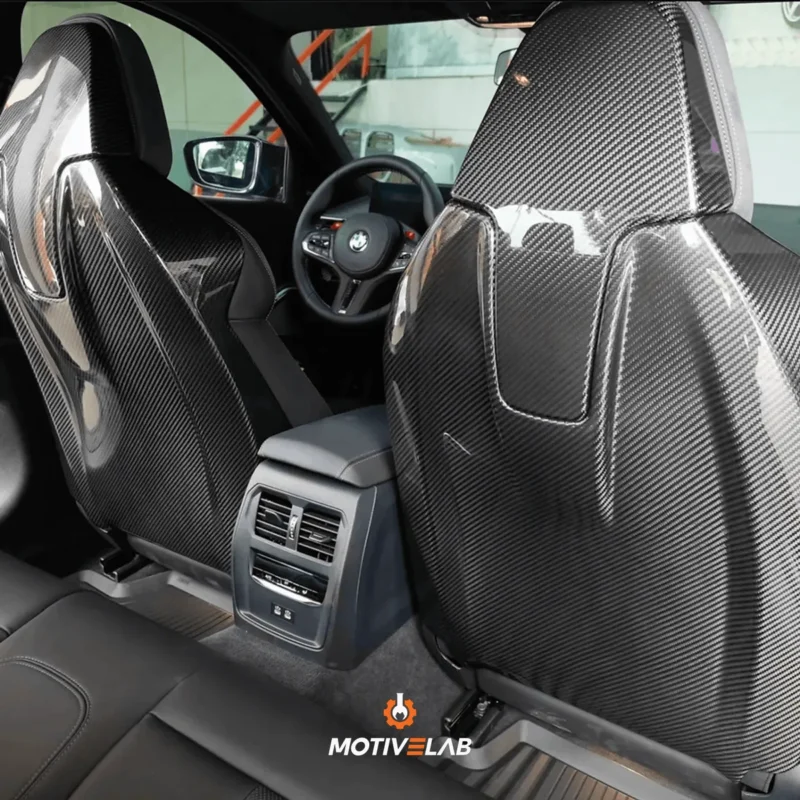 Carbon fibre seat backs for the BMW M2 G87, M3 G80 and G81, and M4 G82 and G83
