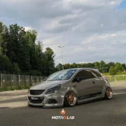 Wide carbon fibre wheel arches for the Opel Corsa D OPC