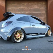 Wide carbon fibre wheel arches for the Opel Corsa D OPC