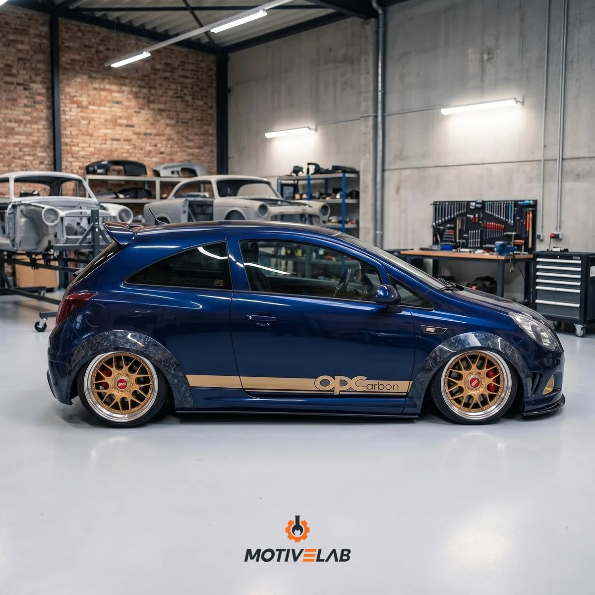 Passaruota larghi in carbonio forgiato Opel Corsa D OPC