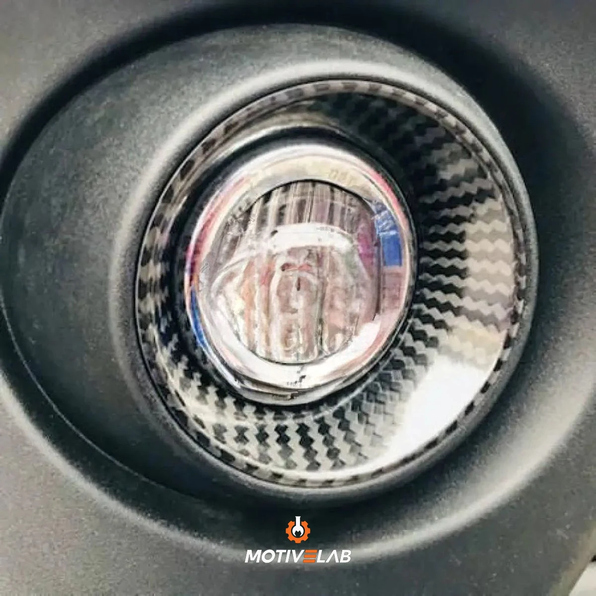 Abarth 500 Fog Light Ring Carbon Fibre Cover — photo 1