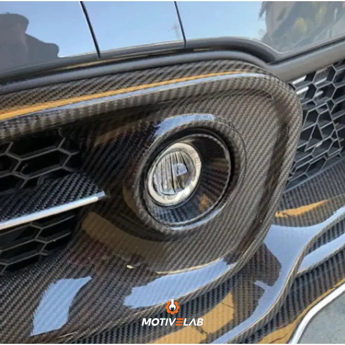 Abarth 500 Carbon Fog Light Ring Cover — photo 2