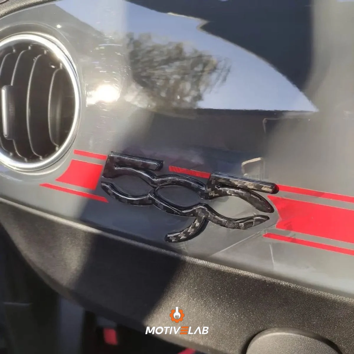 Cover Carbonio Logo Plancia Abarth 500 — foto 2