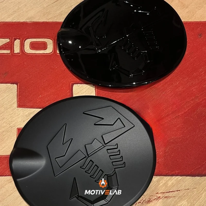 ABS fuel cap cover featuring the Abarth 500 scorpion — photo 1