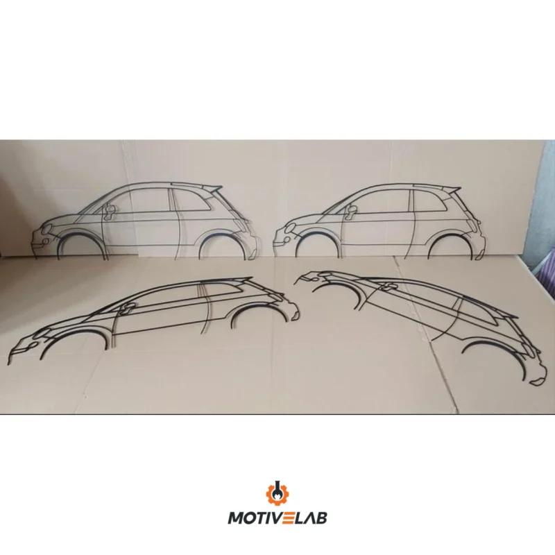 Wall silhouette Fiat 500 / Abarth 500 — photo 2